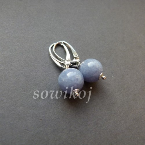 Srebrne kolczyki - anhydryt