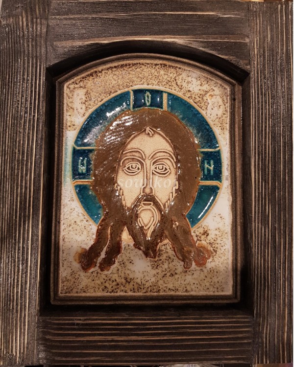 Ikona ceramiczna ręcznie robiona Jezus Chrystus