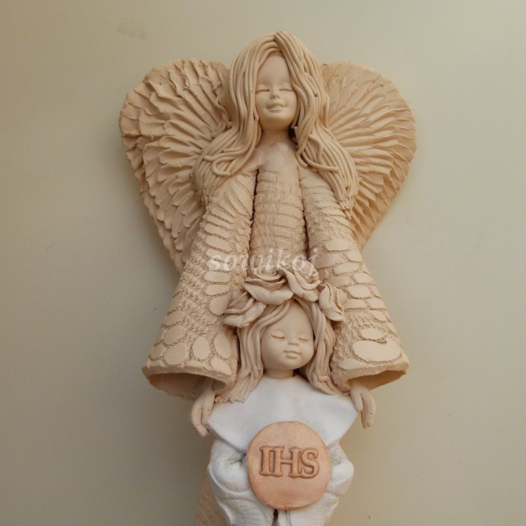 Aniołki ceramiczne duzy i mały