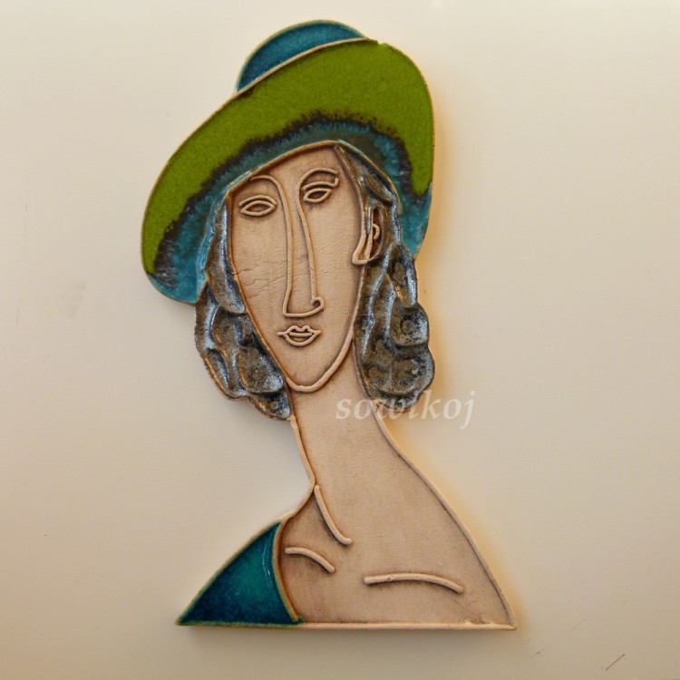 Modigliani - zawieszka panel ścienny ceramiczny