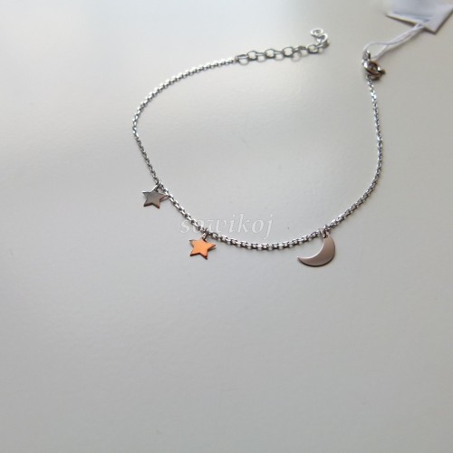 Celebrytka bransoletka srebrna z zawieszką