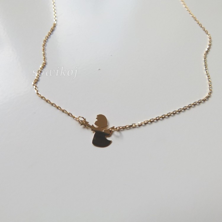 Srebrny łańcuszek celebrytka pozłacana