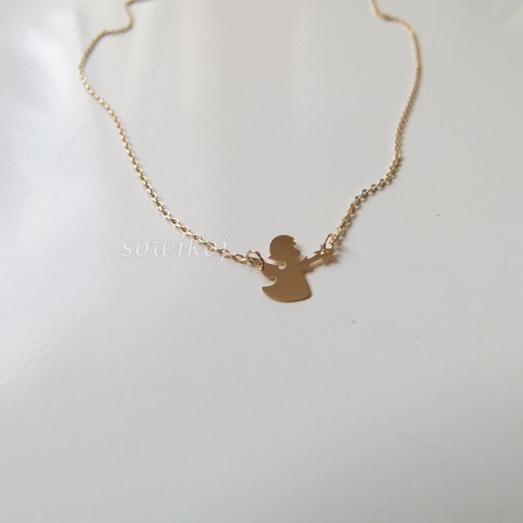 Pozłacany srebrny łańcuszek z aniołkiem