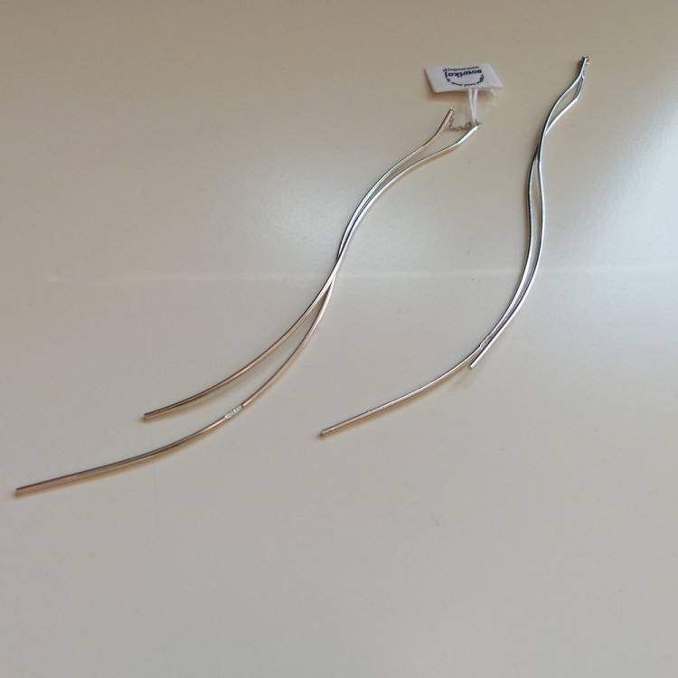 Długie srebrne kolczyki przekładane - 11cm.