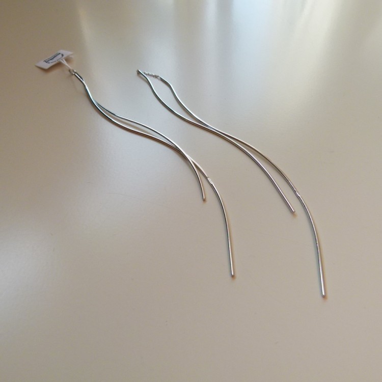 Srebrne bardzo długie wiszące kolczyki 2 elementowe