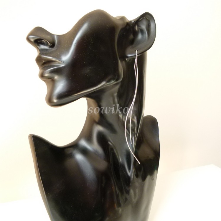 Sposób noszenia - długie 2 elementowe srebrne kolczyki