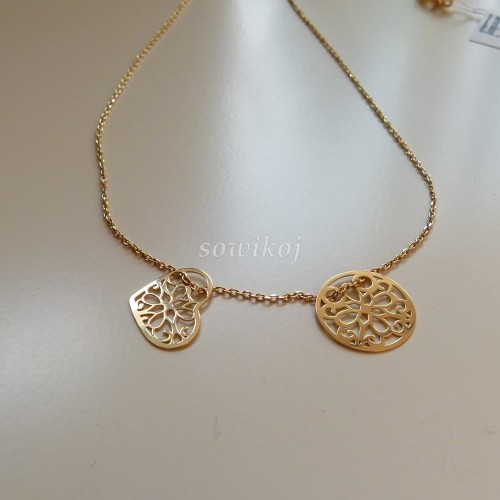 Celebrytka - azurowe zawieszki z pozłacanego srebra