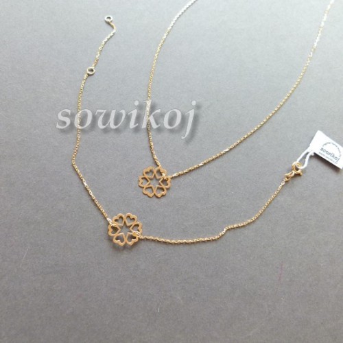 Komplet biżuterii srebrnej zestawione bransoletka i łańcuszek