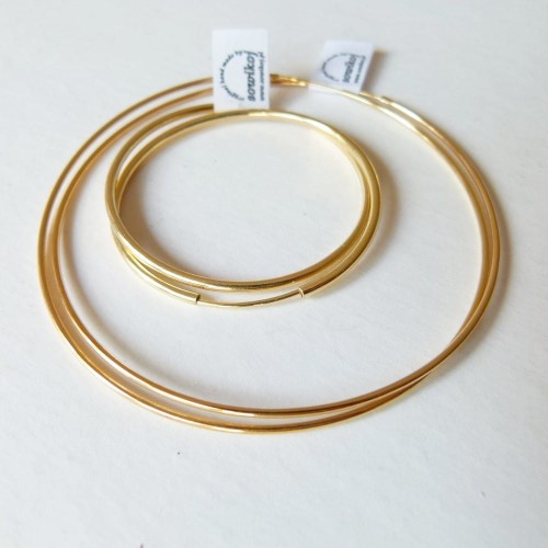 Kolczyki srebrne koła pozłacane