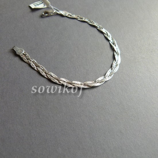 Srebrna bransoletka warkocz