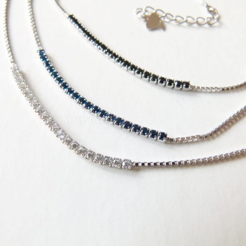 Delikatna srebrna bransoletka pasek jety