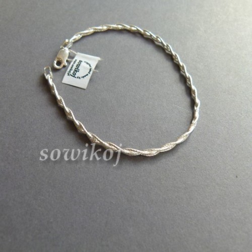 Srebrna bransoleta pleciona 3d