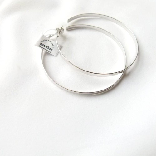 Srebrne kolczyki szerokie koła o dużej średnicy