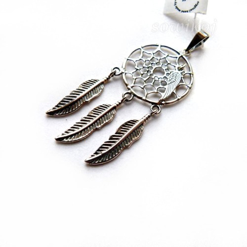 Srebrny duży łapacz snów