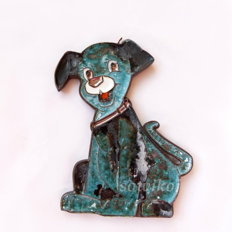 Ceramiczny piesek turkusowy