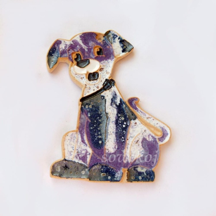 Ceramiczny pies - figurka do powieszenia