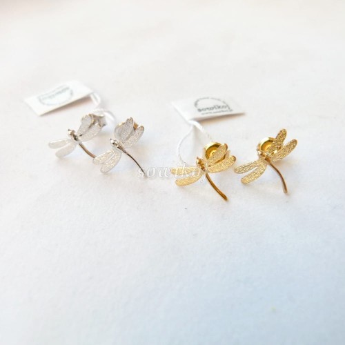 Kolczyki srebrne ważki sztyft