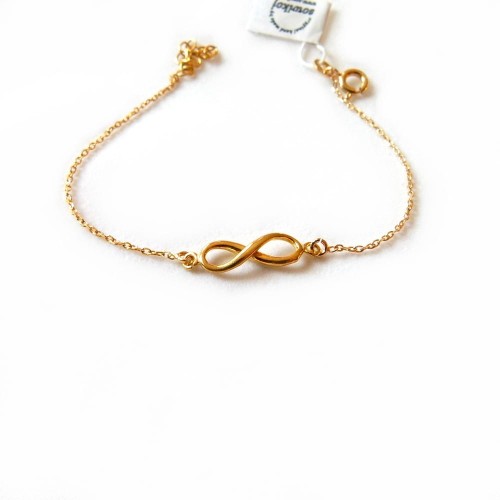 Bransoletka srebro pozłacane - motyw nieskończoność