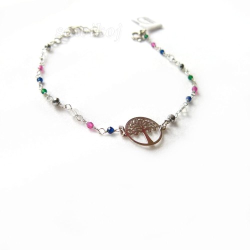 Drzewko szczęścia - srebrna bransoletka