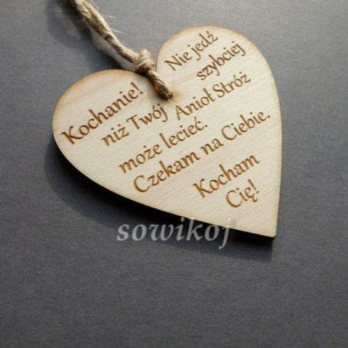 serduszko drewniane z napisem