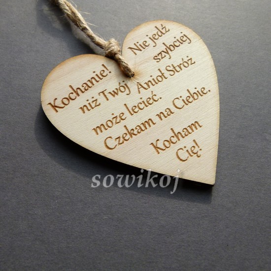 serduszko drewniane z napisem