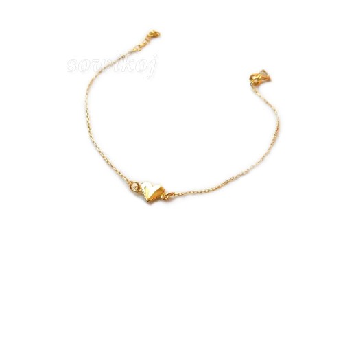 Pozłacana srebrna bransoletka z delikatnym serduszkiem