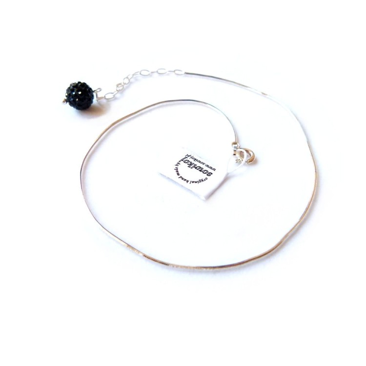 Srebrna bransoletka na kostkę z kulką