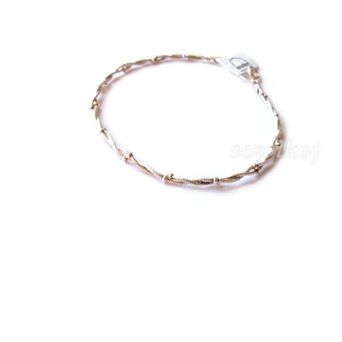 Łańcuszek srebrny - warkoczyk diamentowany z kulką