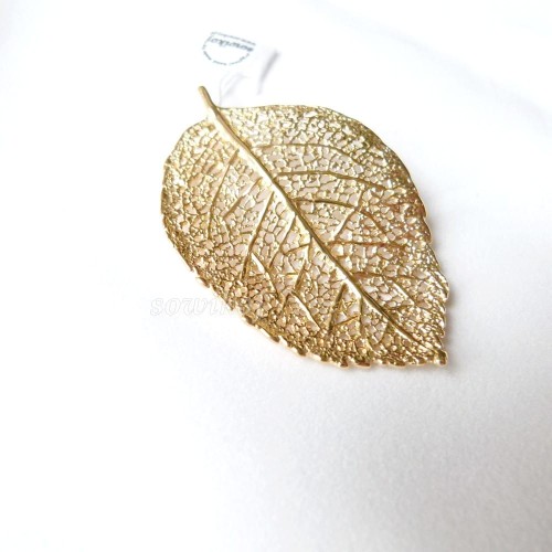 Srebro pozłacane liść - wisiorek