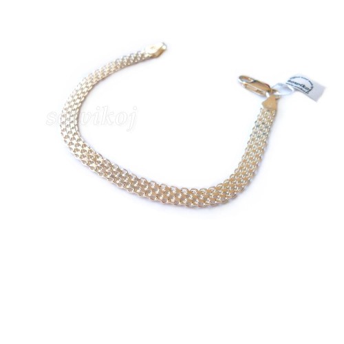 Bransoletka srebrne szeroka - Wzór Bismarc