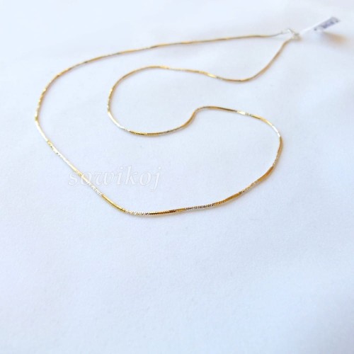 Srebrny łańcuszek pozłacany cięty linka