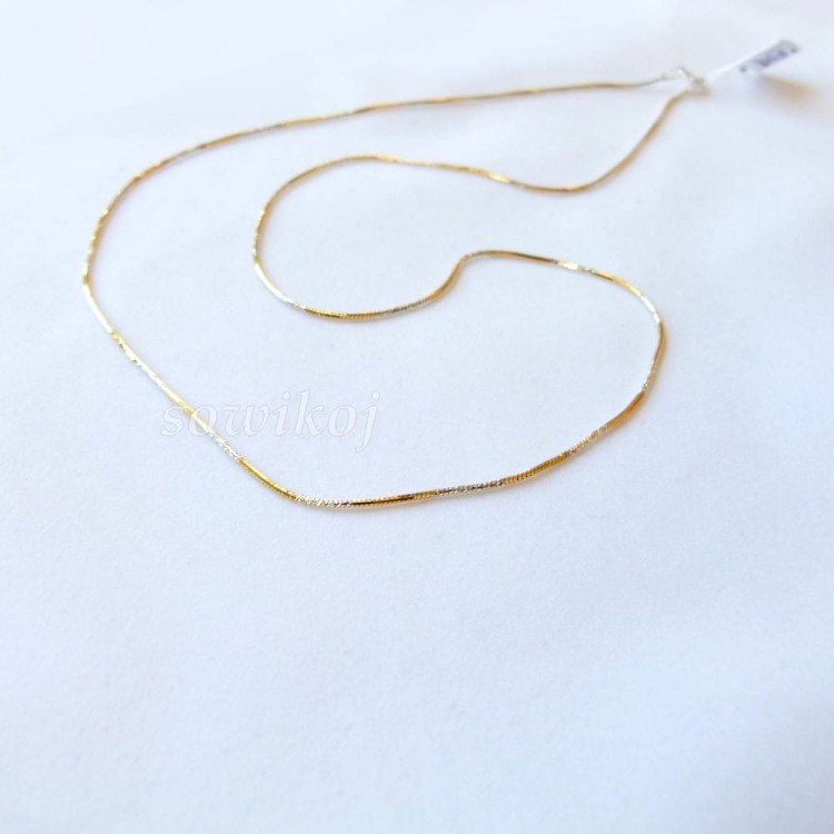 Srebrny łańcuszek pozłacany cięty linka