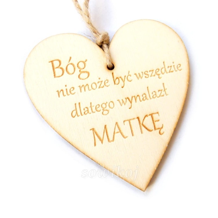 Serduszko tabliczka większe Bóg wynalazł Matkę