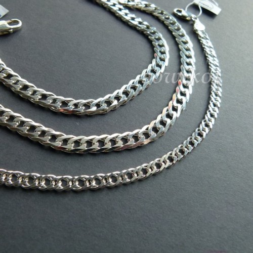 Srebrne bransolety męskie romb 1,0 i 1,5mm