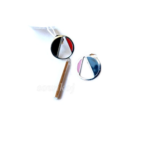 Srebrne kolczyki asymetryczne sztyfty