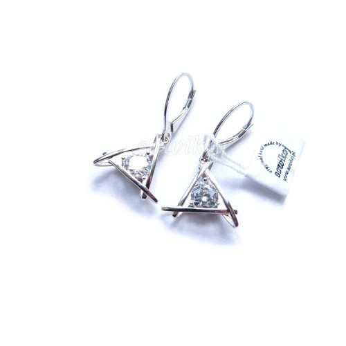 Srebrne kolczyki z cyrkoniami - trójkąty