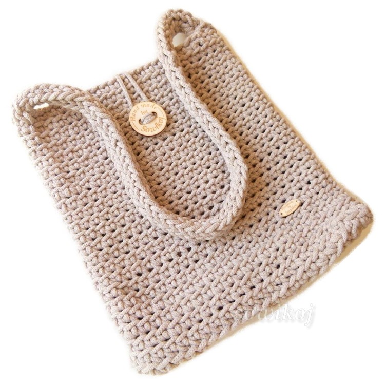 Duża torebka listonoszka robiona ręcznie na szydełku