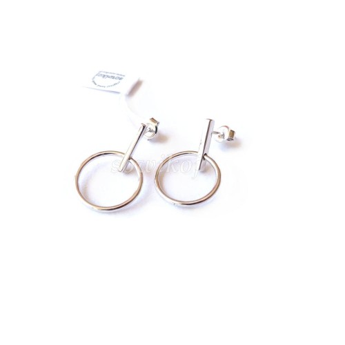 Srebrne kolczyki kółka belka