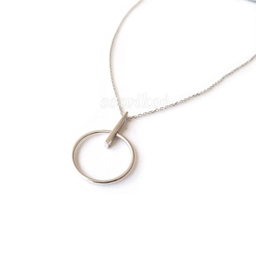 Srebrny łańcuszek - kółeczko z belką