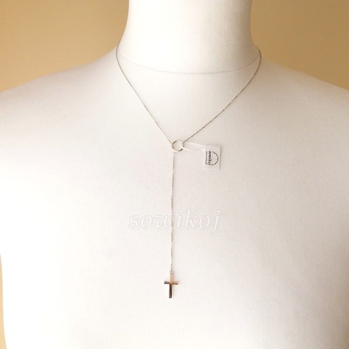 Łańcuszek srebrny - krawatka kółko i krzyżyk