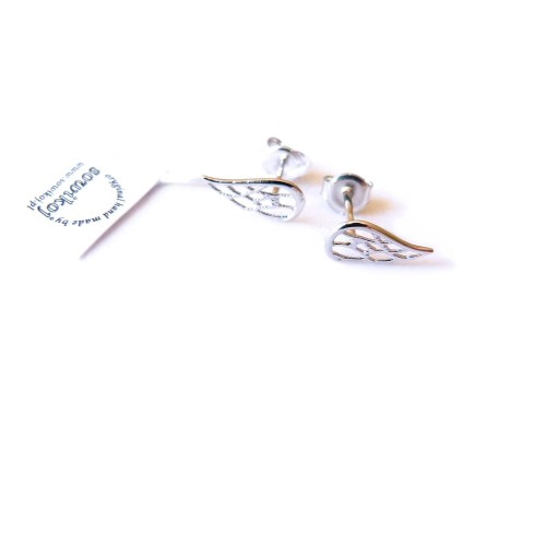 Kolczyki srebrne skrzydła - zapięcie na sztyft