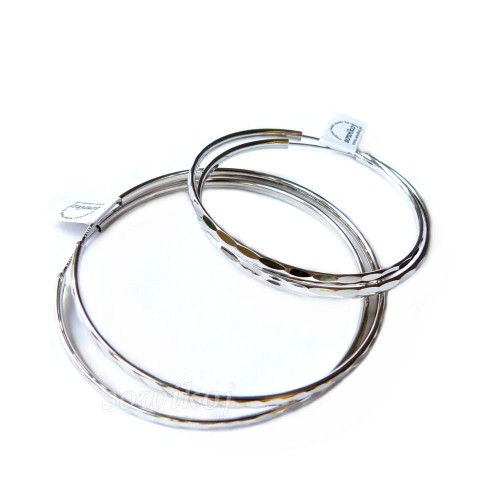 Rodowane srebrne duże koła kolczyki