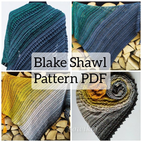 blake - wzór graficzny na chustę szydełkową