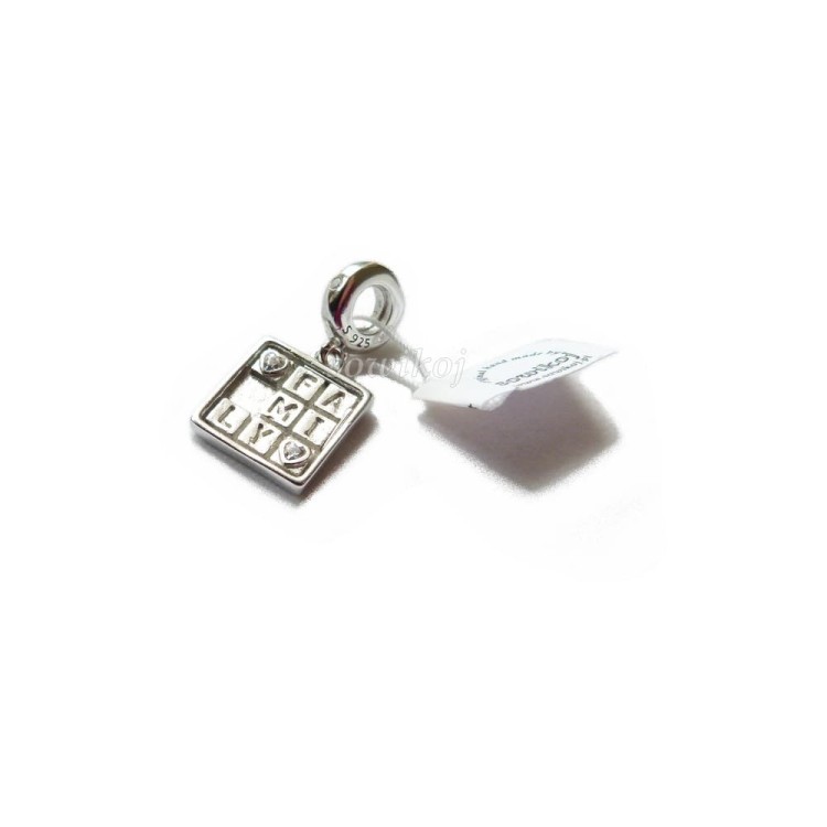 Charms srebrny tabliczka alfabet