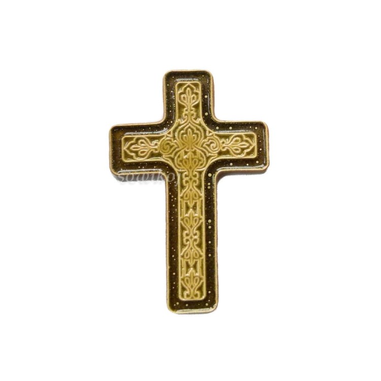 Relief ozdobny krzyż - ceramika