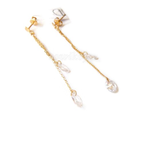 Długie srebrne kolczyki z kryształkami