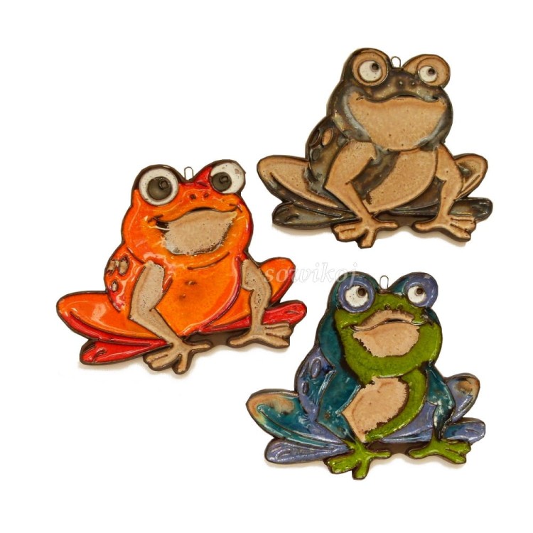 Żaby ceramicznie ręcznie robione