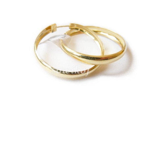 Kolczyki koła szyny srebrne szerokie pozłacane