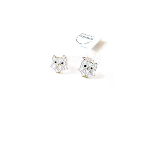 Kolczyki srebrne dziecięce - sowy