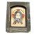 Ikona ceramiczna mała Jezus Chrystus Mandylion - bizantyjski - w drewnianej oprawie